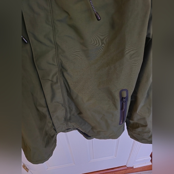 Lands' End Men's Green Full Zip Nylon Hooded Anorak Long Jacket Size Medium - Picture 6 of 17